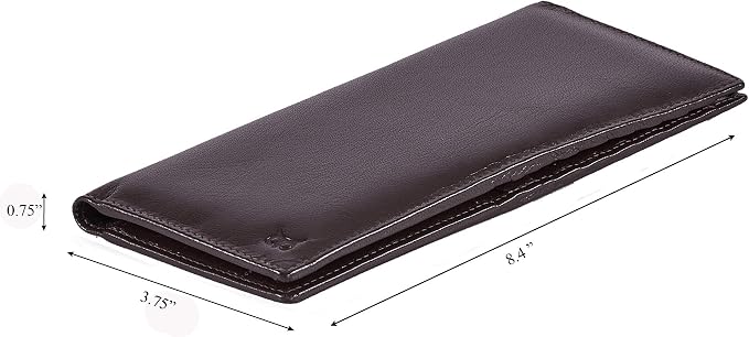 Long Wallet for Men Women Real Leather Bifold RFID Stylish Slim Handmade 2 ID - Image 2