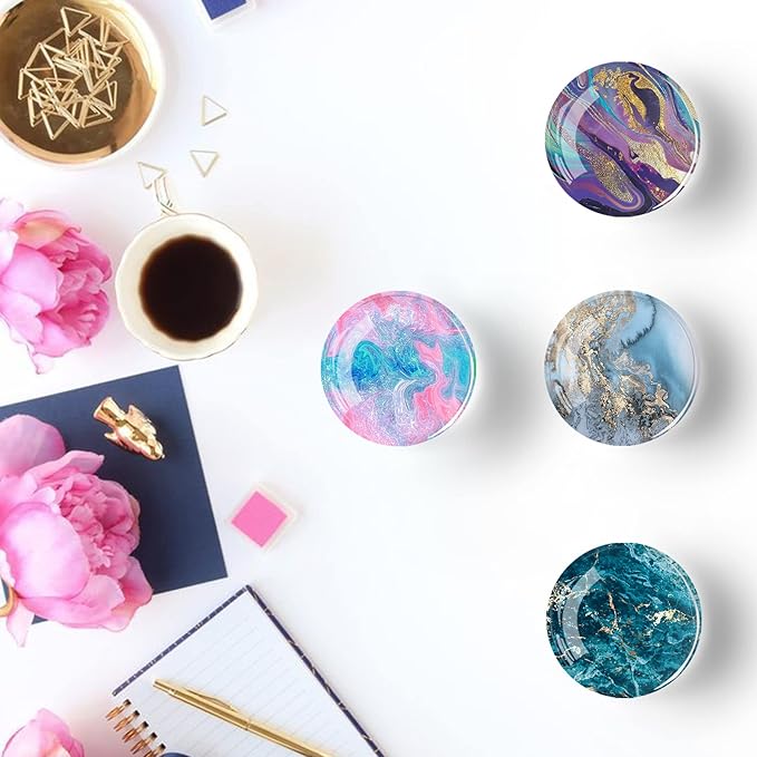 12Pcs Glass Strong Magnetic Refrigerator Magnet Fridge Sticker,Marble Crystal Fridge Magnets Decoration for Crafts,Strong Fridge Magnets for Kitchen, School,Office Whiteboard, Cabinet and Dishwasher-DeskLoop Office