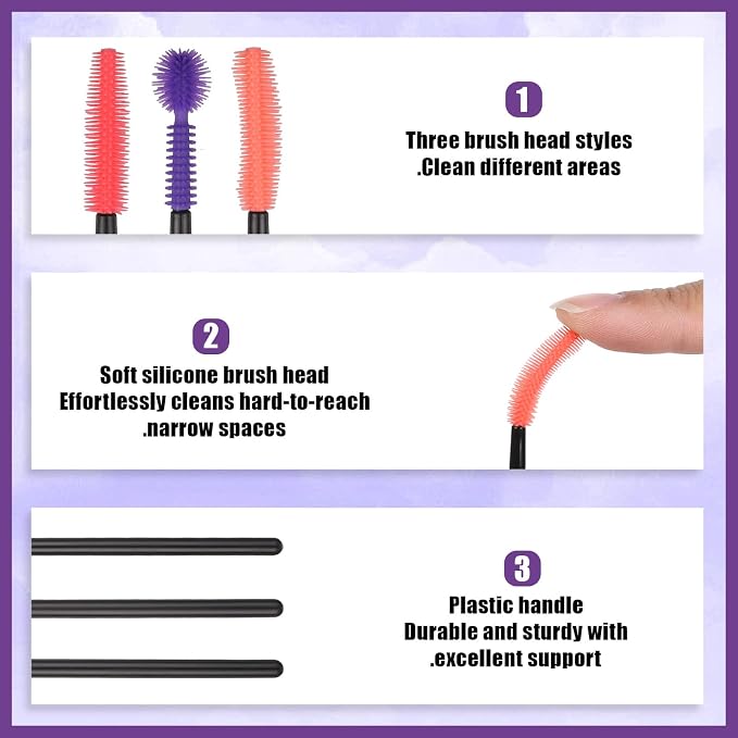 12 Pcs Silicone Nook and Cranny Brush Crevice Cleaning Brushes 3 Styles Sewing - Image 3