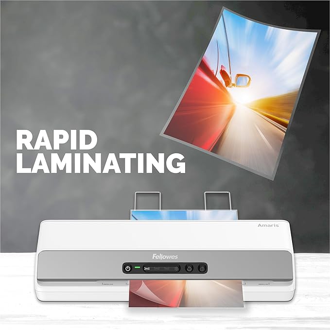 Fellowes Amaris 125 laminator Machine, School or Office use, 12.5 max Width, with 10 Jam Free Laminating Sheets-DeskLoop Office