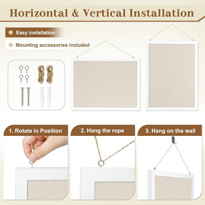 2-Pack Double-Sided Wood Framed Cork Board - Image 2