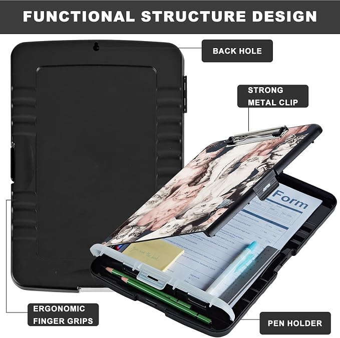 Clipboard with Storage, Storage Clipboard with Pen Holder, Heavy Duty Plastic - Image 6