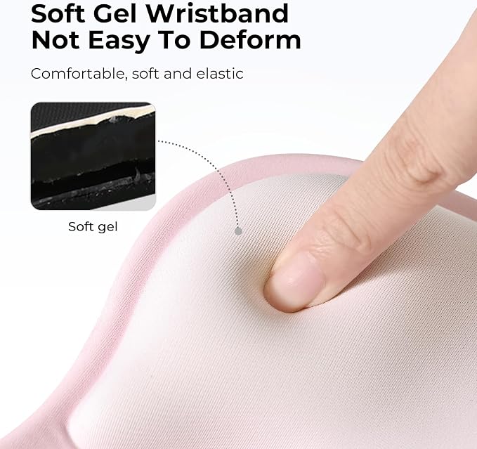 EooCoo Gel Wrist Rest Mouse Pad Ergonomic Middle Concave Design, Relieve Wrist - Image 5