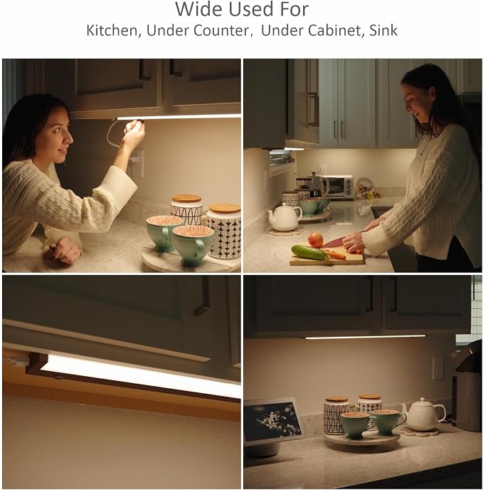 Leetdud LED Under Cabinet Lighting Hardwired or Plug in, 40 Inch 20W, Dimmable - Image 5