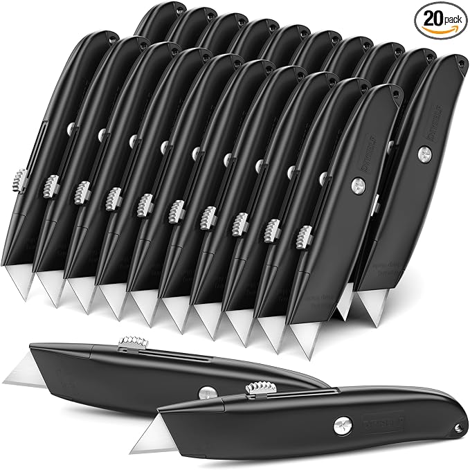 DIYSELF Utility Knife, 20 Pack Heavy Duty Box Cutter Retractable, Box Cutter by DIYSELF