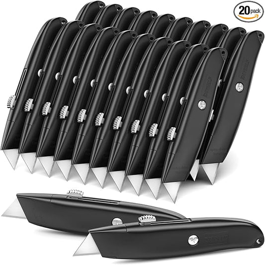 DIYSELF Utility Knife, 20 Pack Heavy Duty Box Cutter Retractable, Box Cutter by DIYSELF