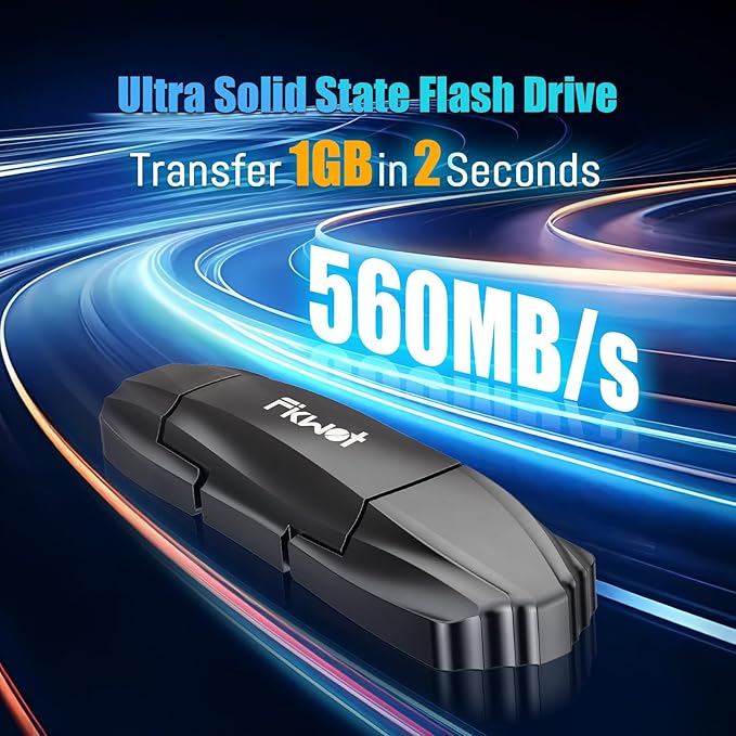 External SSD USB Flash Drive 512GB, Up to 550MB/s 2-in-1 Type C+ USB A USB3.2 Gen2 Solid State Thumb Drive SSD Stick for iPhone 15/16/Android/Windows/Mac/PC/Laptops-DeskLoop Office