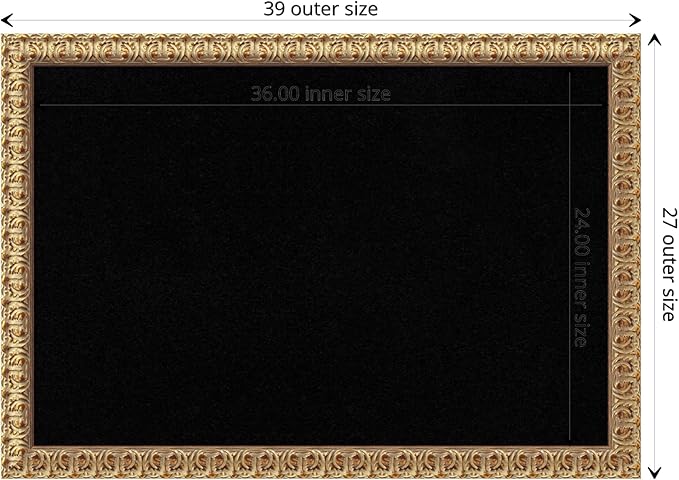 Amanti Art Black Cork Board for Wall, 27x39 Vision Board with Gold Wood Frame, Large Corkboard Office Decor for Home Organization, Traditional Corkboard Pinboard to display items for home organization-DeskLoop Office