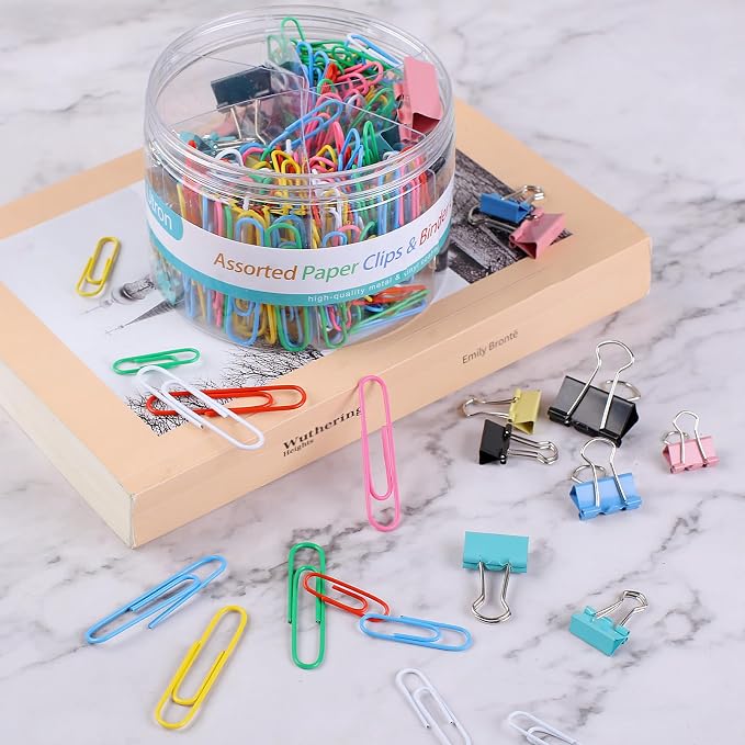 Utron 360PCS Paperclips and Binder Clips Set, Colorful Office Paper Clips - Image 5