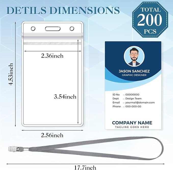 Marspark 200 Pcs ID Badge Holder - Image 2