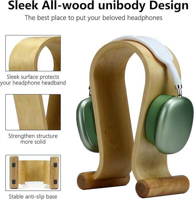 SAMDI Leather Headphone Stand Headset Stand Headphone Holder Universal Gaming - Image 3