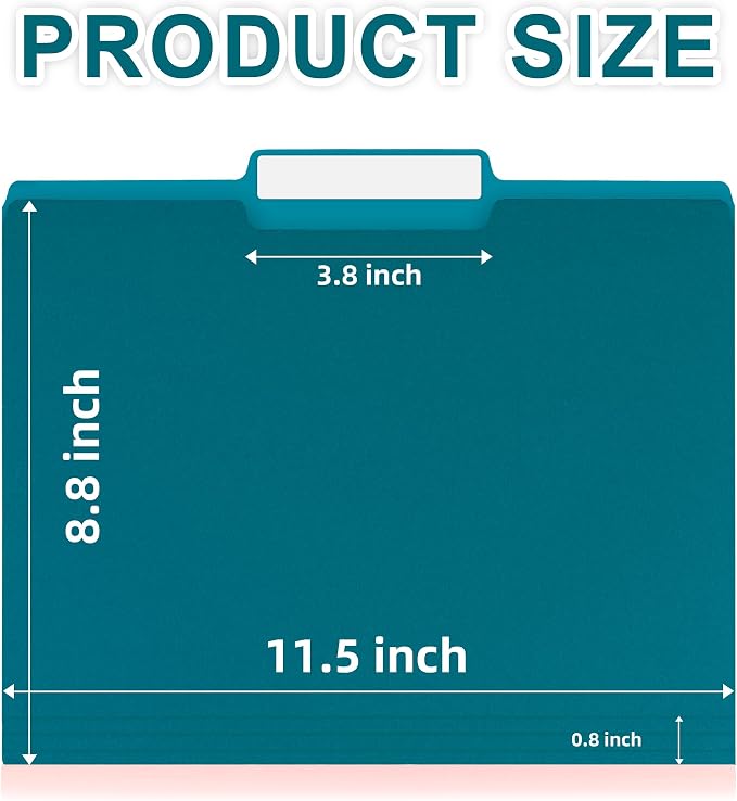 100 Packs Royal Blue File Folder, Paper File Folders Letter Size, 1/3-Cut Tabs - Image 2