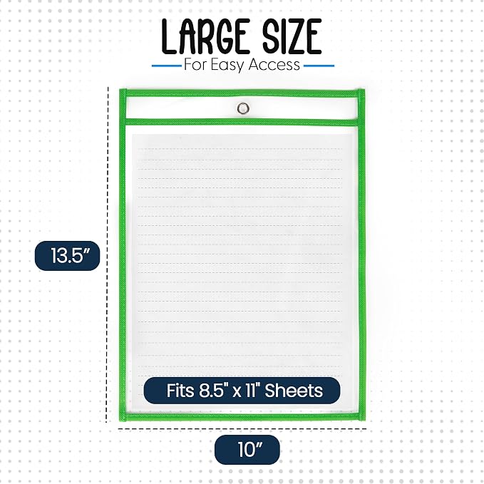 Essex Wares - 6 Pack, Dry Erase Pocket Document Protectors, Water-Resistant & - Image 2