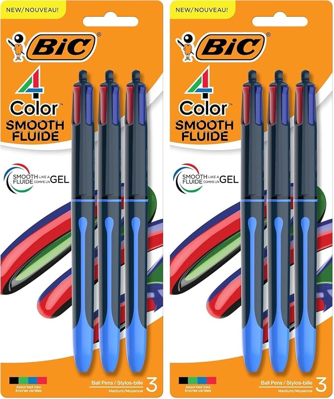 BIC 4 Color Smooth Retractable Ballpoint Pen, 1.0 mm Point by BIC