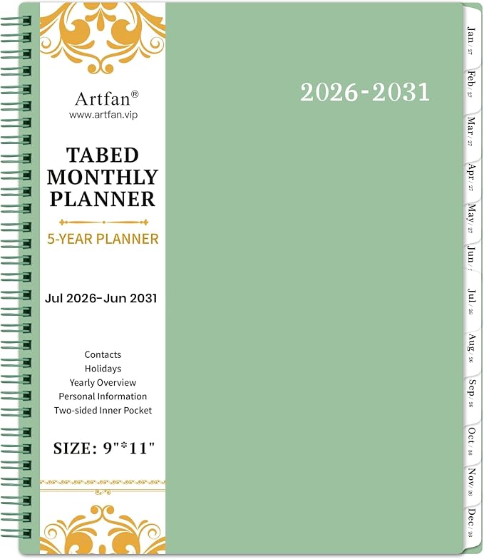 2026-2031 Monthly Planner/Monthly Calendar by Artfan