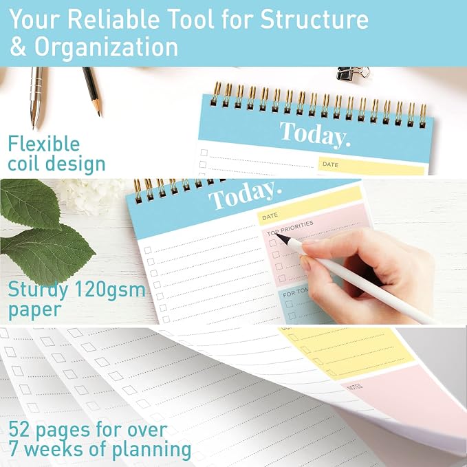Sweetzer & Orange Daily & Weekly To Do List Notepad – Undated Work Planner & - Image 3