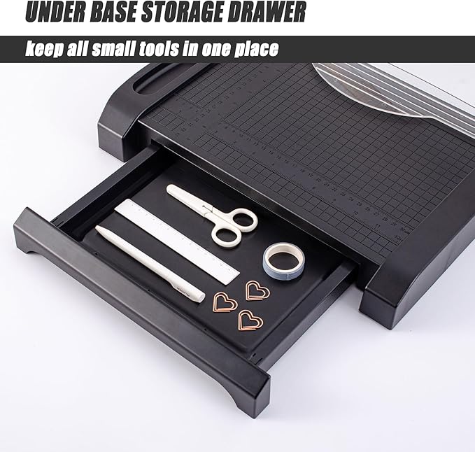 TIANSE Paper Cutter 3 in 1 Paper Trimmer Guillotine with Safety Blade Lock 5 to 10 Sheet Capacity Paper Cutting Board for Home Office School-DeskLoop Office