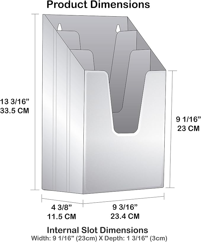 Acrimet Vertical Triple File Folder Holder Organizer, File Sorter | 3 - Image 9