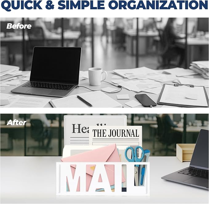 Mail Organizer Countertop, Desk or Wall Mail Holder - Image 4
