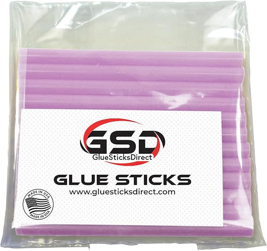GlueSticksDirect Mini Size Hot Melt Glue Sticks for Glue Gun - Bulk 4in Lavender Glue Sticks - Great for Art Craft Repairs & Compatible w/Most Glue Guns - 5/16" X 4" (24 Sticks) - Made in USA-DeskLoop Office