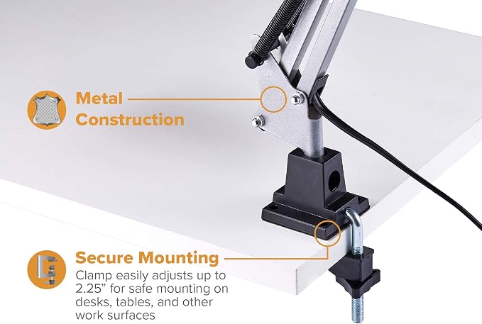 Bostitch Office VLF100-WHT Swing Arm Desk Lamp - Image 4