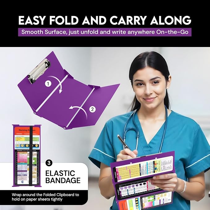 Nursing Clipboard with Nursing and Medical Edition Cheat Sheets 3 Layers - Image 4