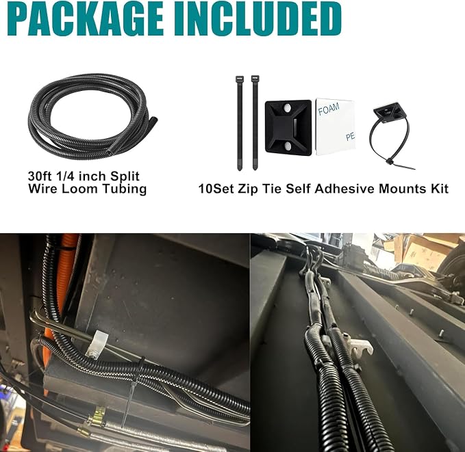 1/4 Inch Wire Loom Split Tubing - 30 ft Cord Protector Electric Wires Covers - Image 2