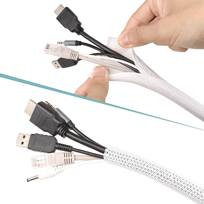 10ft PET Braided Cable Sleeve 1/8 inch Wire Protector Cable wrap Wire Covers - Image 2
