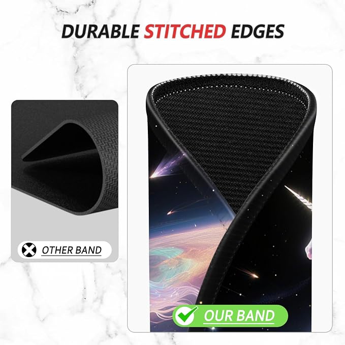 ITNRSIIET Mouse Pad Non-Slip Rubber Base Smooth Surface Stitched Edges - Image 5