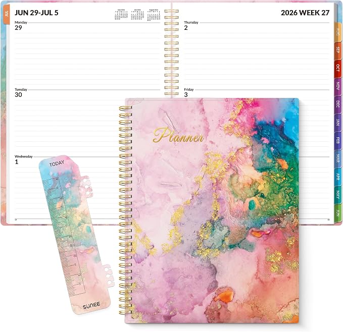 SUNEE Academic Planner 2026-2027 – Weekly & Monthly Planner, July 2026 to June by SUNEE