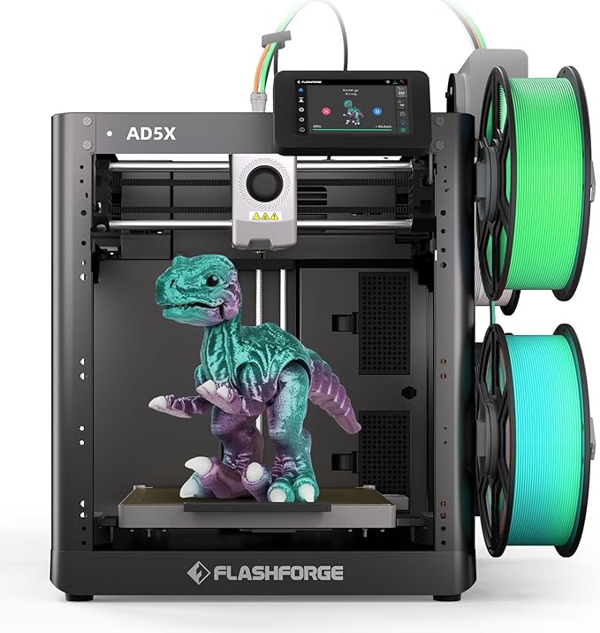 FLASHFORGE AD5X Multi-Material 3D Printer 4-Color Printing, 600mm/s Speed 1-Click Print with DIY IFS Creations, Full-Auto Calibration & Filament Backup, AD5X- Multi-Color Productivity Booster-DeskLoop Office