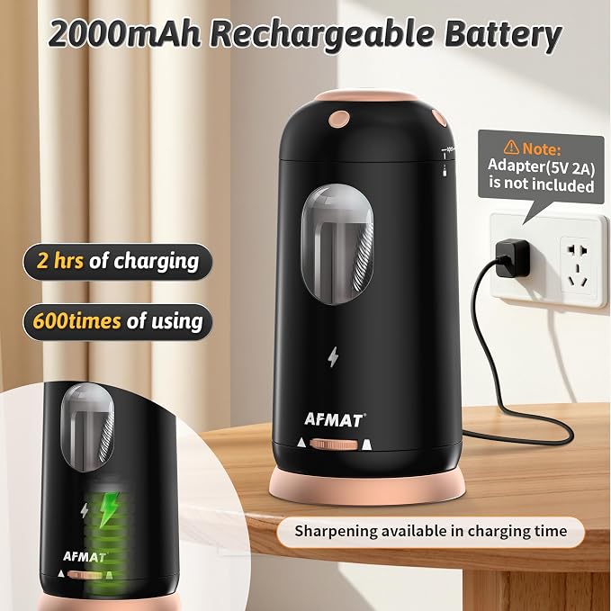 AFMAT Electric Pencil Sharpener, Auto in & Out, Fully Automatic Pencil Sharpener - Image 5
