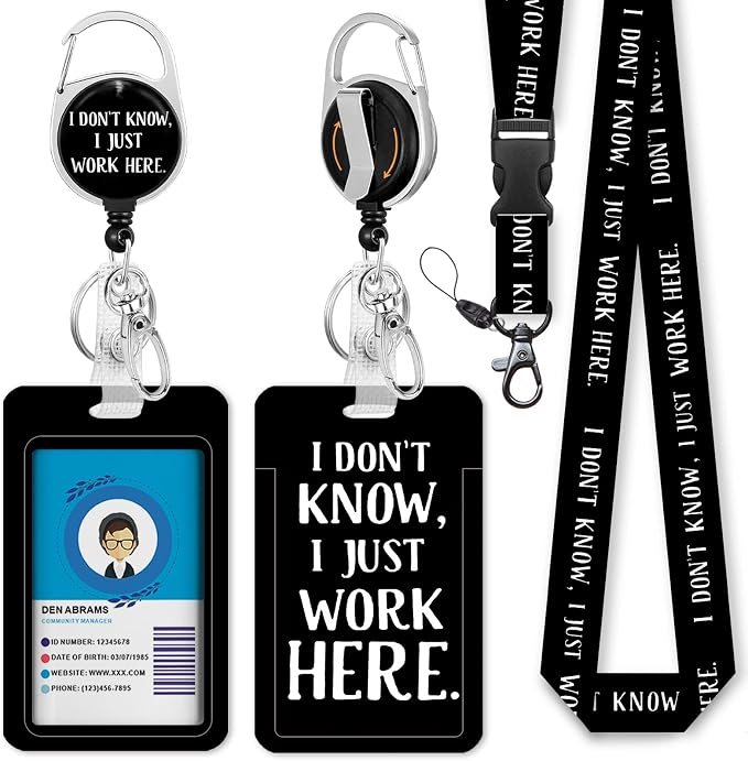 Retractable Badge Holders with Detachable Lanyard, Funny Id Card Holder by IMMATURUS