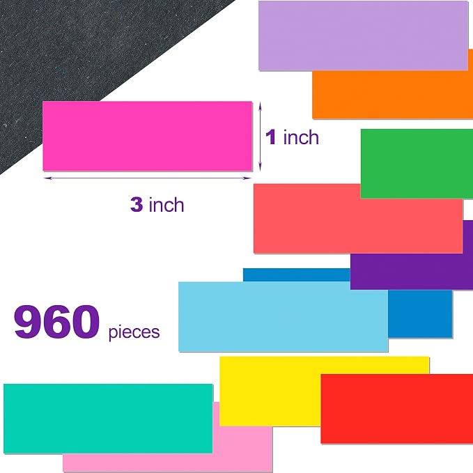 960 Pack Rectangular Colored Coding Labels Stickers by YSHIHE, 3 x 1 inch Label - Image 4