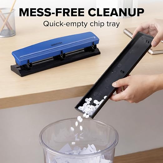 Bostitch 3-Hole Punch, 15 Sheet Capacity, Heavy Duty All-Metal Paper Punch - Image 7