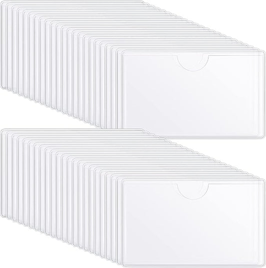 Chinco 100 Self Adhesive Pocket Index Card Pockets Index Card Holder Storage by Chinco