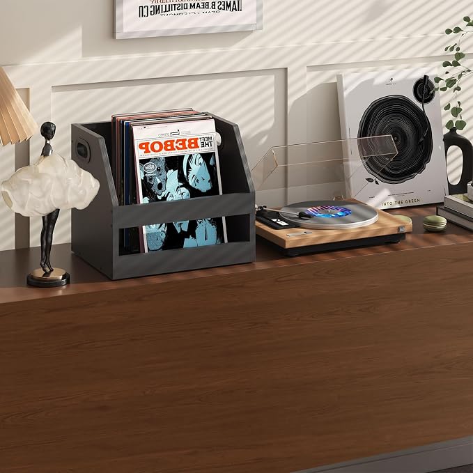 YMYNY Record Storage Holder, 14.96*11.42*11.42", UHCD001B | Vinyl Album Box - Image 2