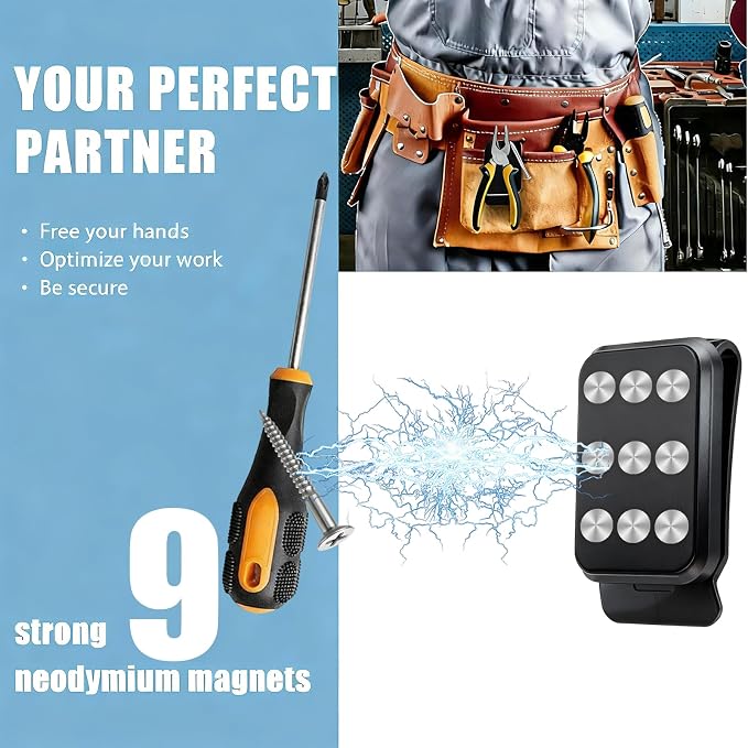 Magnetic Tool Holder Super Strong Tool Holster, Magnet Belt Clip Neodymium - Image 4