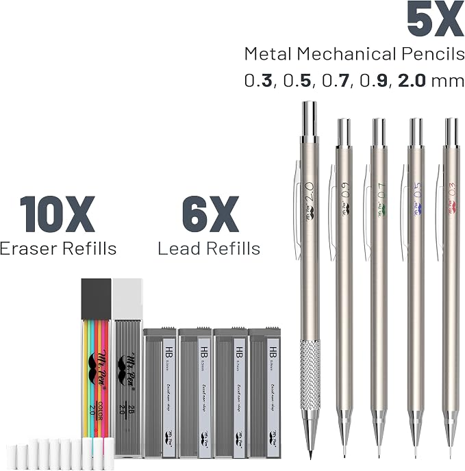 Mr. Pen- Metal Mechanical Pencil Set - Image 2