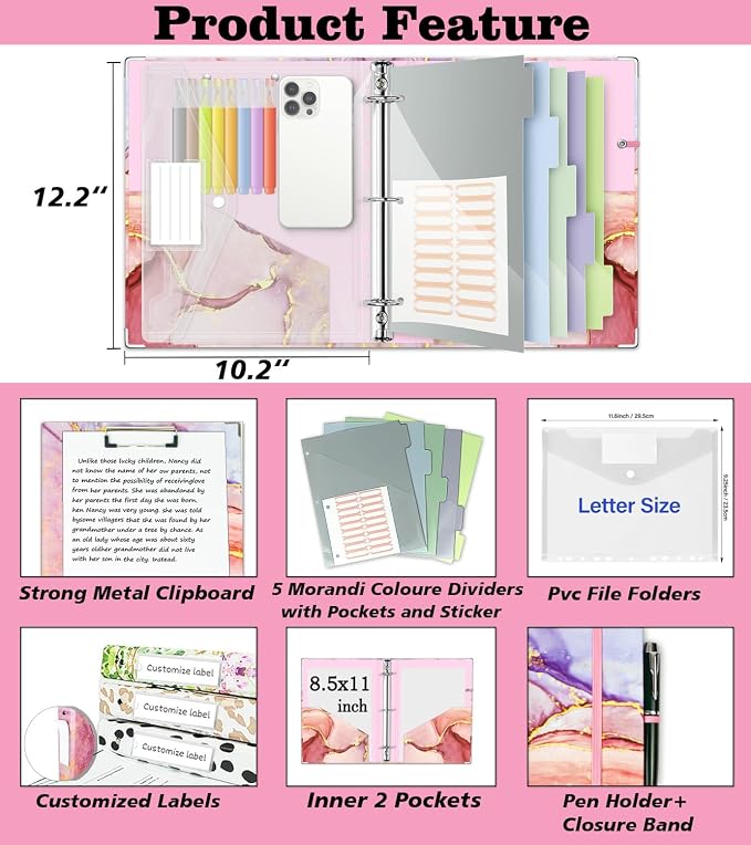 3 Ring Binder 1 Inch, Three Ring Binders Organizer - Image 2