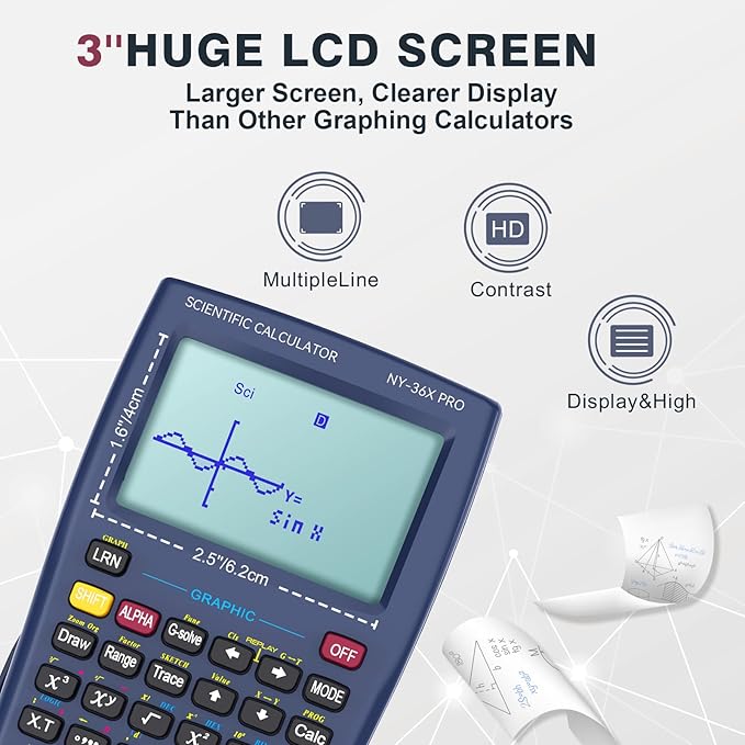Graphing Scientific Calculators ROATEE 36X Pro Office Calculators for High School with 360 Functions Financial Calculator Desktop, 3-in 14 Digit Display Office Supplies for Student Teacher Engineer-DeskLoop Office