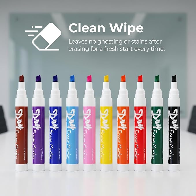 Volcanics Dry Erase Markers Low Odor Chisel Tip Whiteboard Markers Pack of 10 - Image 4