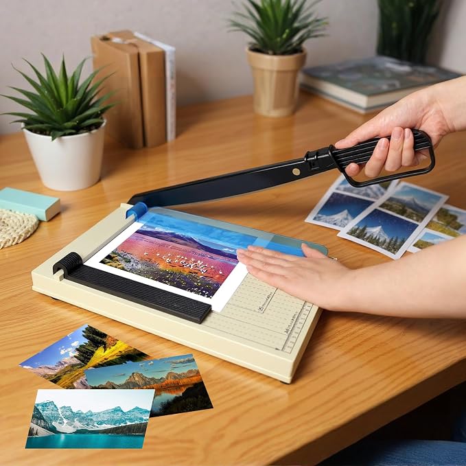 12" Guillotine Paper Cutter, A4 Paper Cutter, Heavy Duty 12-Sheet Capacity - Image 6