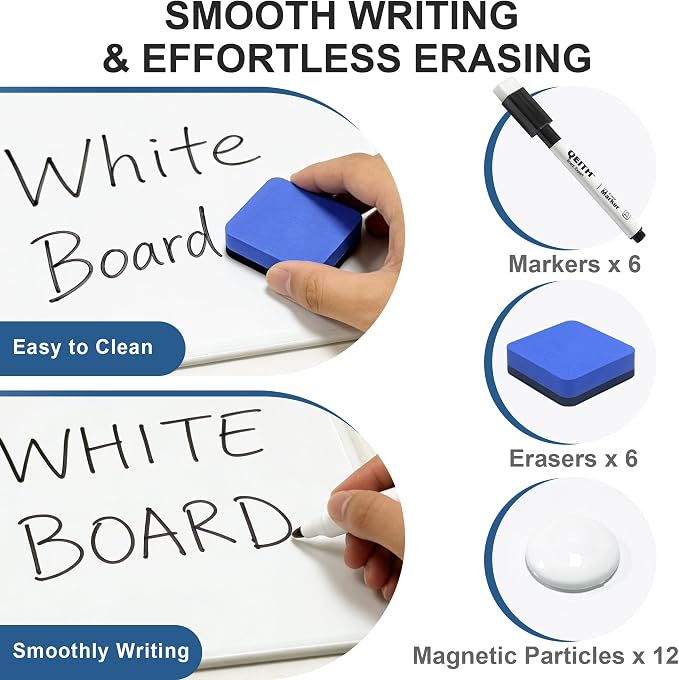 Dry Erase Boards, 6 Pack 9 x 12 Inch Magnetic Double Sided Portable Personal - Image 4