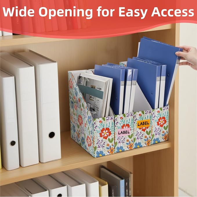 WRINGKIT 20 Pack Cardboard Magazine File Holder, Foldable Magazine Organizer Box - Image 6