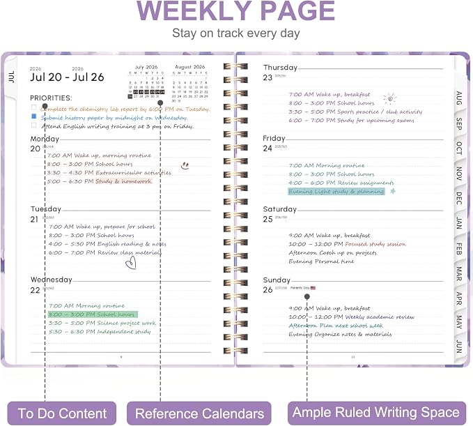 Planner 2026-2027, Weekly and Monthly Academic Planner, July 2026 - Image 3