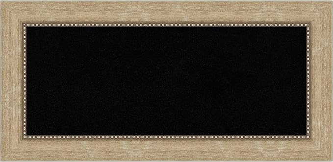 Amanti Art Black Cork Board for Wall, 17x35 Vision Board with Gold Frame, Medium Corkboard Office Decor for Home Organization, Casual Corkboard Pinboard to Display Items for Home Organization in-DeskLoop Office