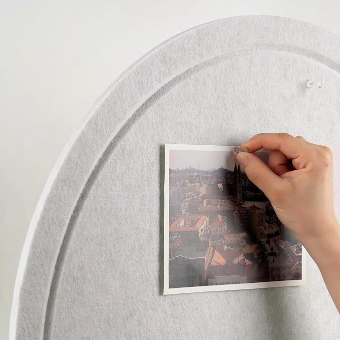 Arched Felt Bulletin Board, Sized 36" x 24" Cork Board Alternative Grooved Edge - Image 5