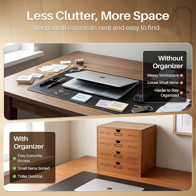 Flexzion Wood Desktop Organizer - Image 5