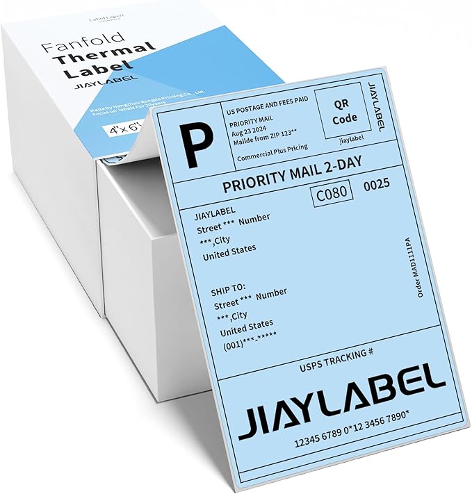 4x6 Thermal Shipping Label Mailing Postage Stickers Paper by JIAYLABEL